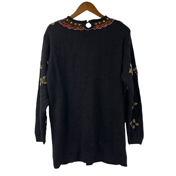 Not So Ugly Christmas Sweater Work In Progress Gems Silk Rabbit Hair L New Years - Picture 10 of 11